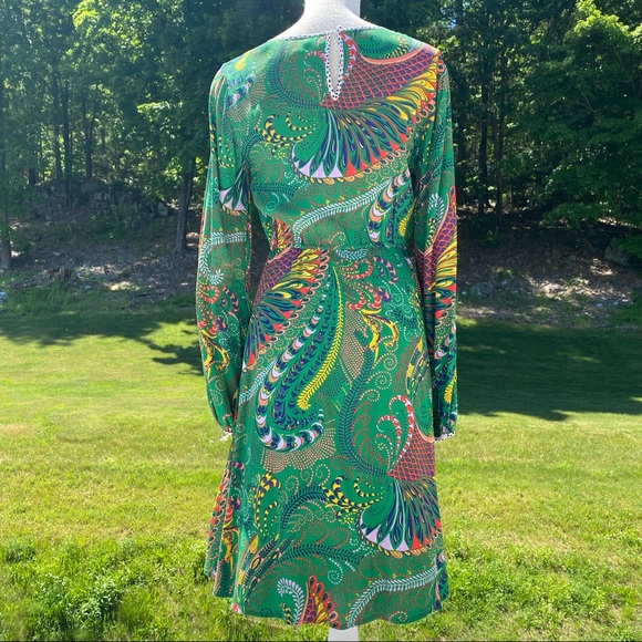 NWT Anthropologie Maeve Janis Dress, Green Paisley Print, Size 6. - Picture 8 of 16